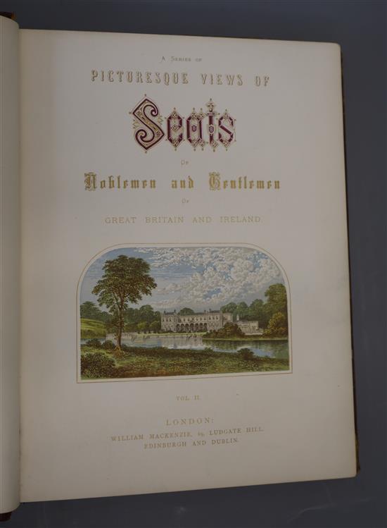 Morris, F.O. - Picturesque Seats of the Noble and Gentlemen of Great Britain and Ireland, 4 vols (1-4) of 6, qto, original cloth gilt,